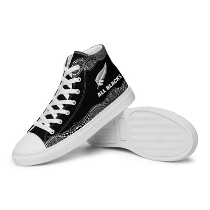 Team Lover - All Black Men's High Top Custom Sneakers