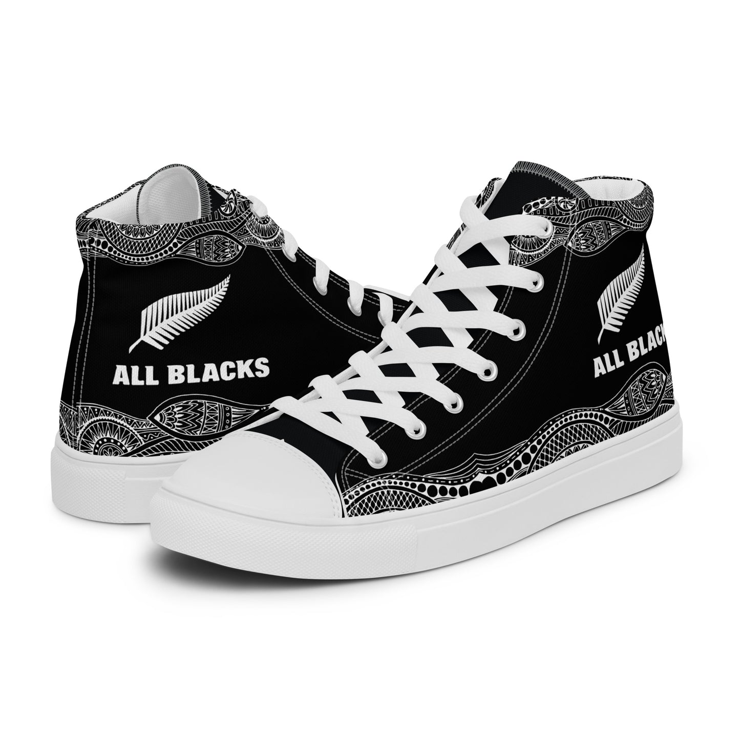 Team Lover - All Black Men's High Top Custom Sneakers