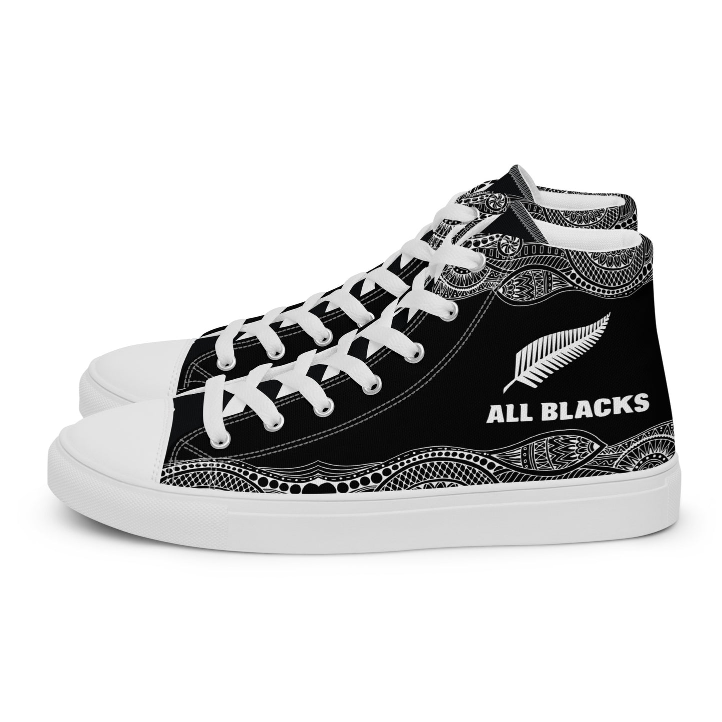 Team Lover - All Black Men's High Top Custom Sneakers