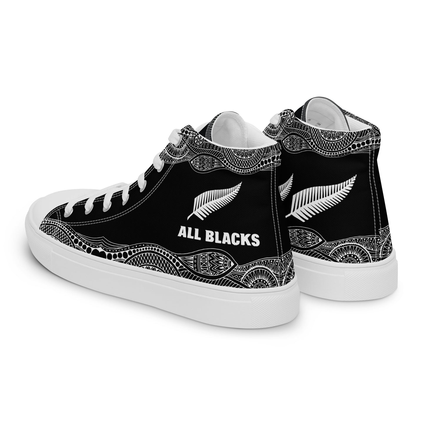 Team Lover - All Black Men's High Top Custom Sneakers