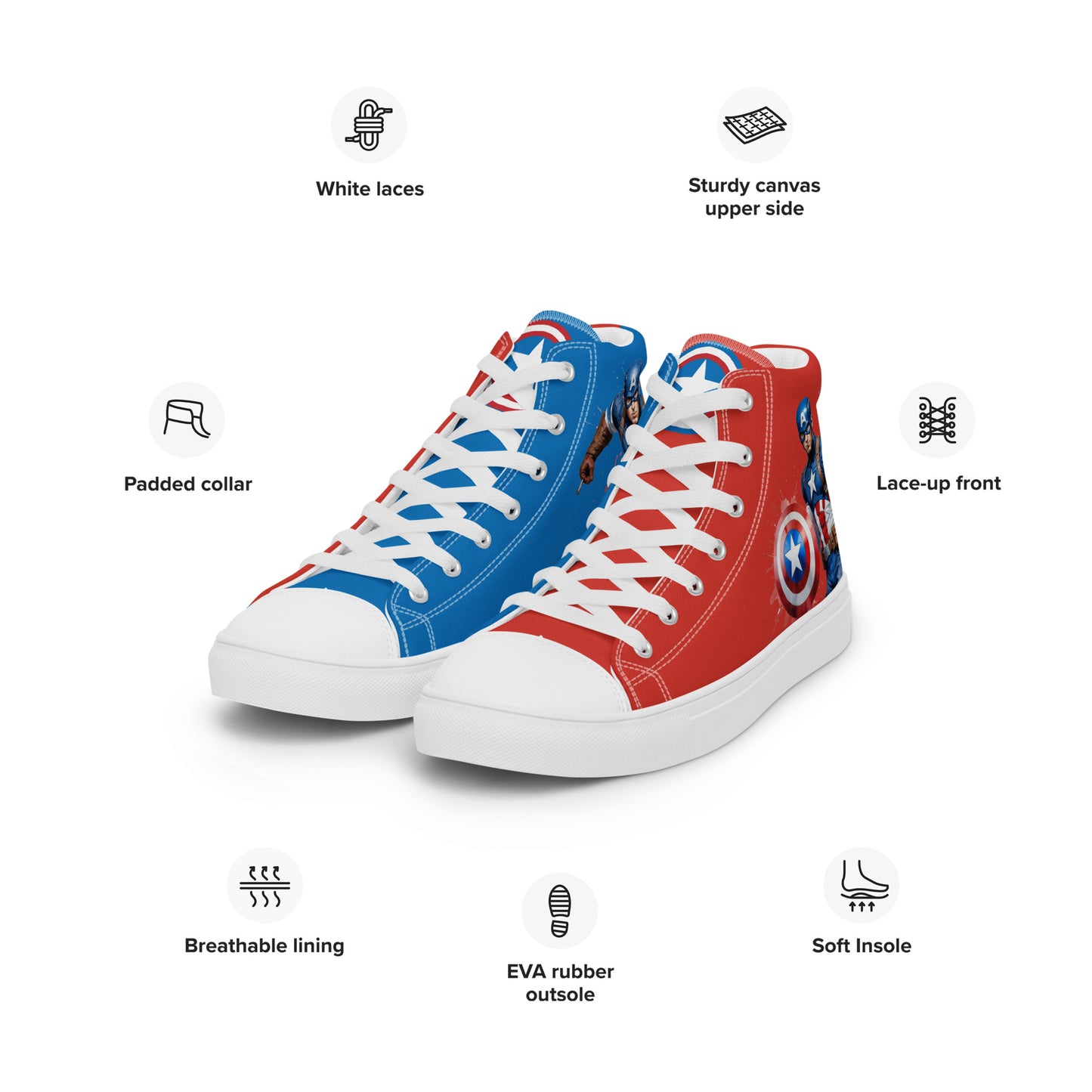 Captain America Men's High Top Custom Sneakers