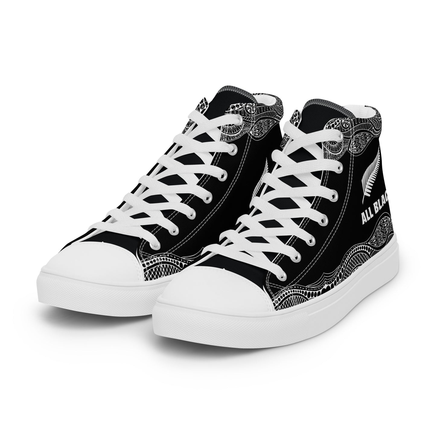 Team Lover - All Black Men's High Top Custom Sneakers