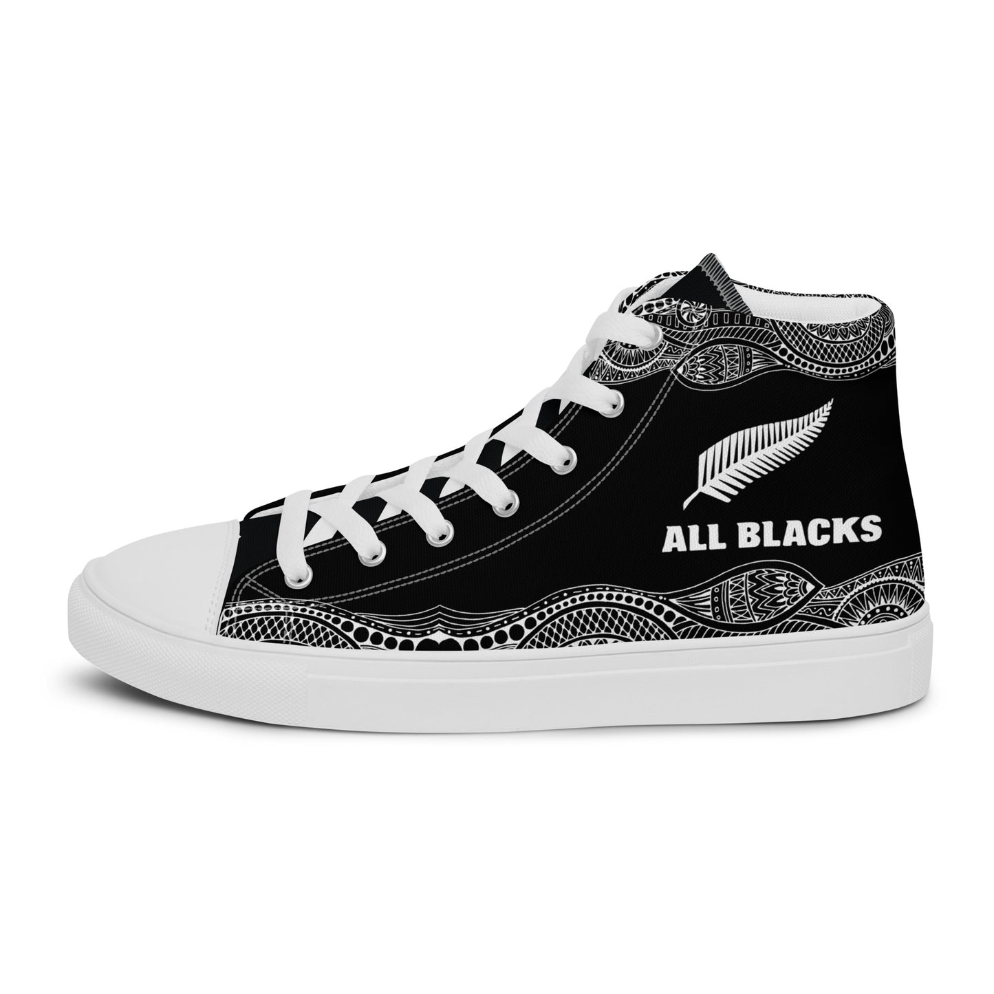 Team Lover - All Black Men's High Top Custom Sneakers