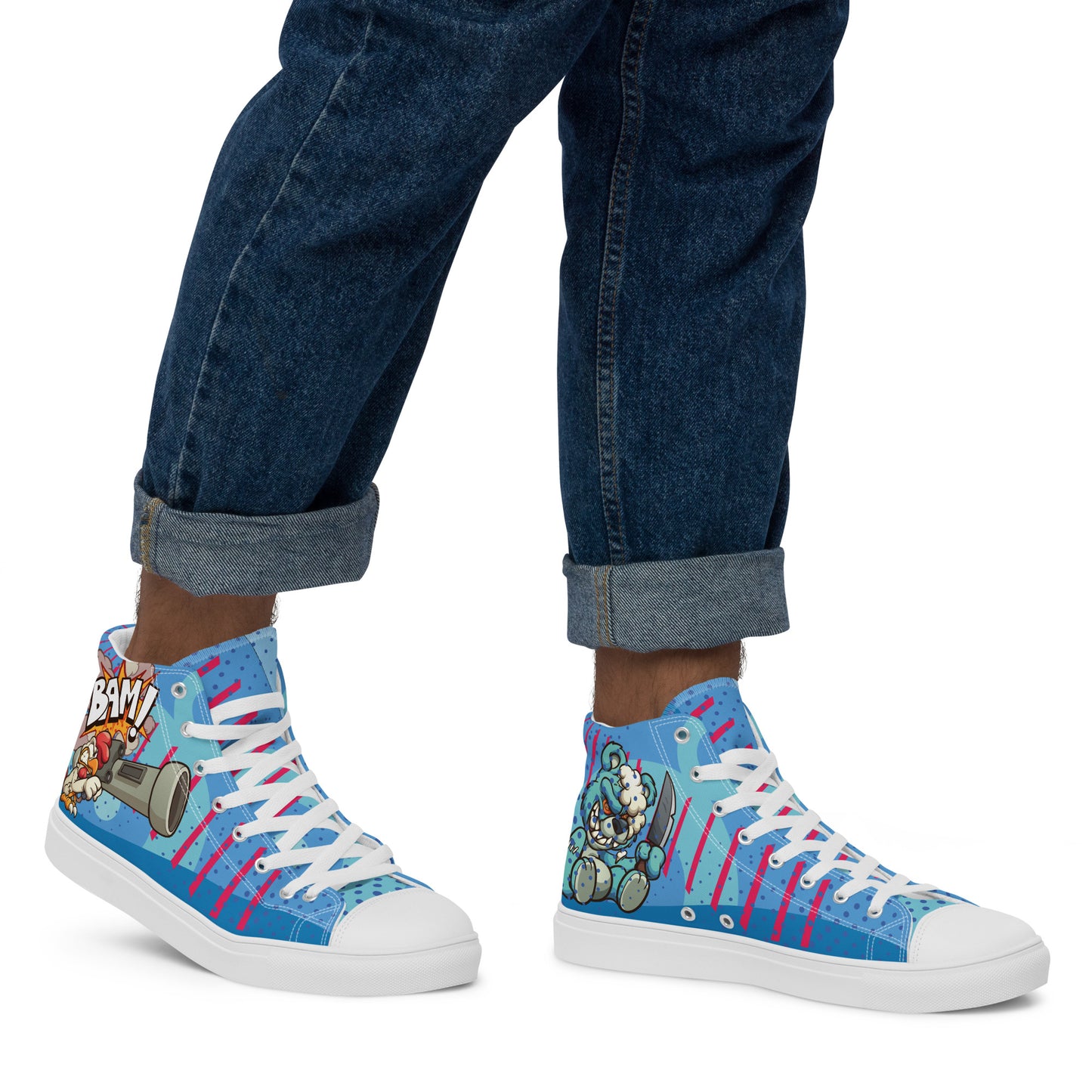 Bang and Shark Men's High Top Custom Sneakers