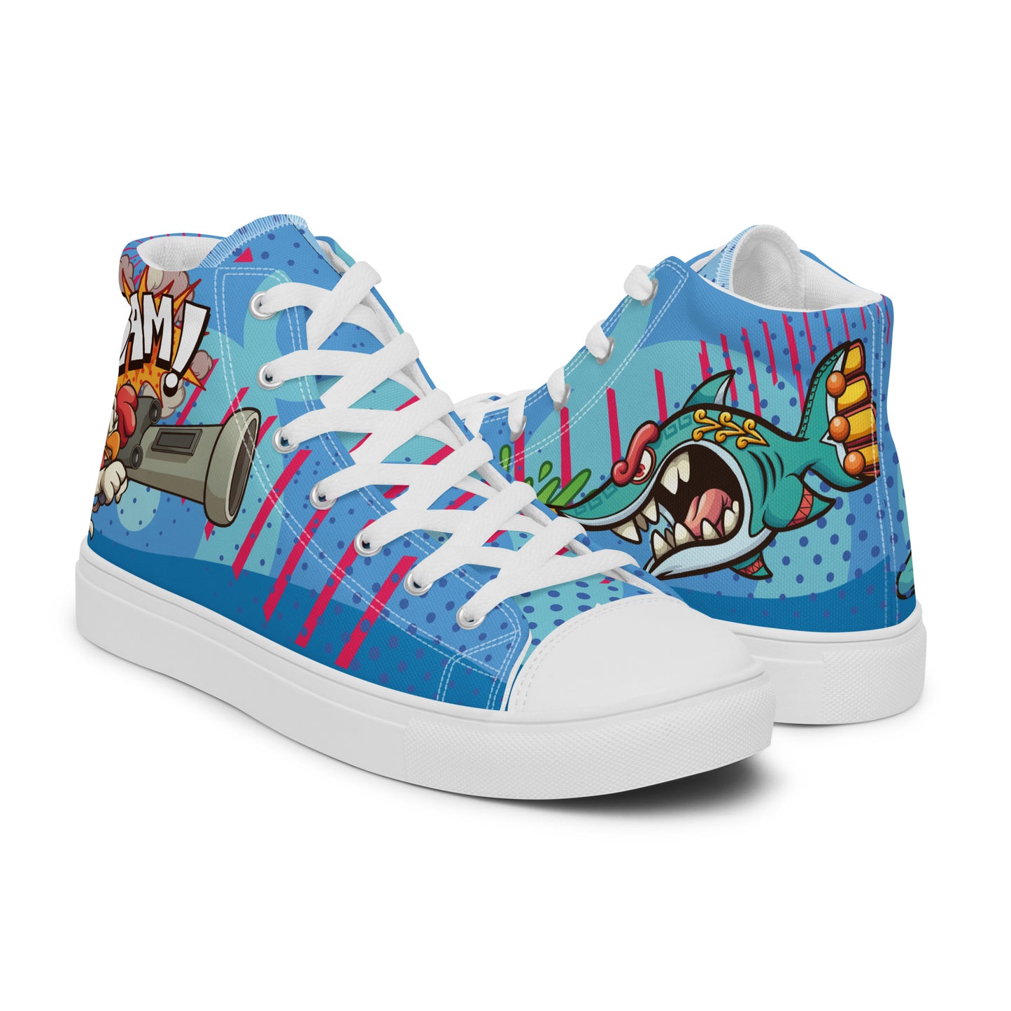 Bang and Shark Men's High Top Custom Sneakers