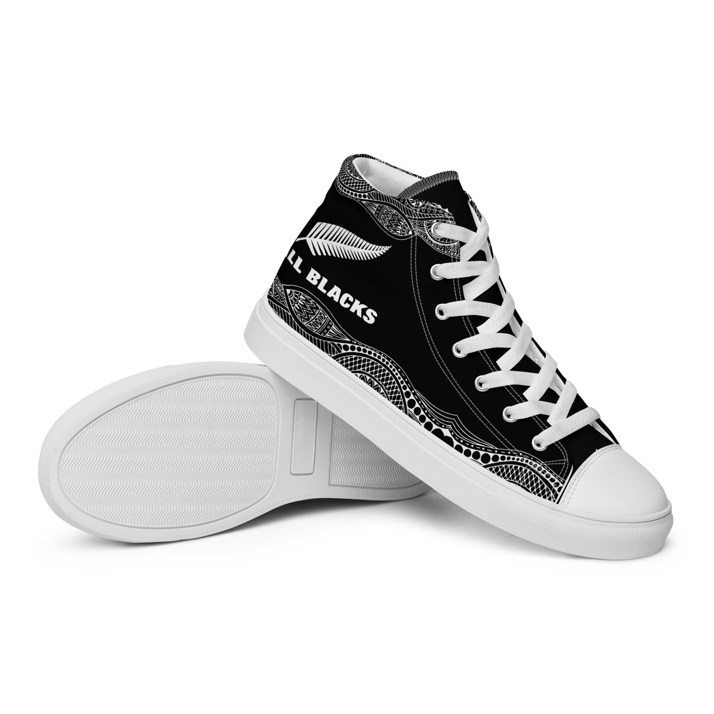 Team Lover - All Black Men's High Top Custom Sneakers