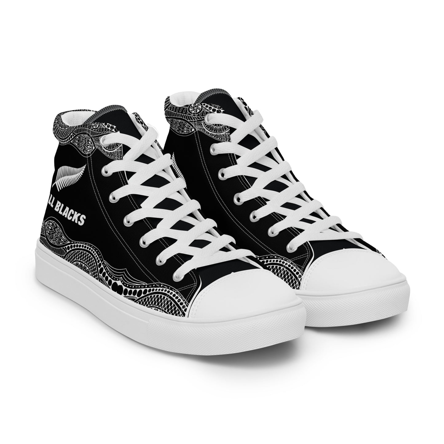 Team Lover - All Black Men's High Top Custom Sneakers