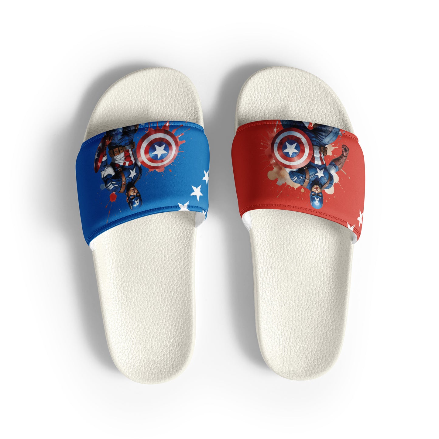 mens slides white right front