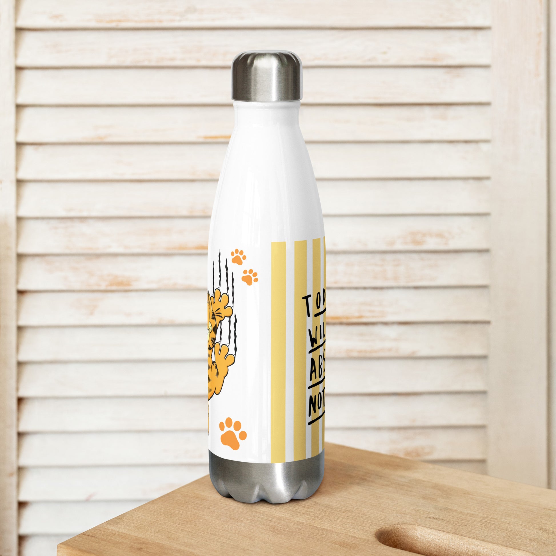 stainless steel water bottle white 17oz back