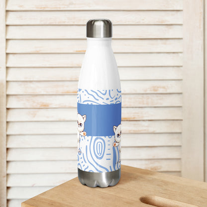 stainless steel water bottle white 17oz back