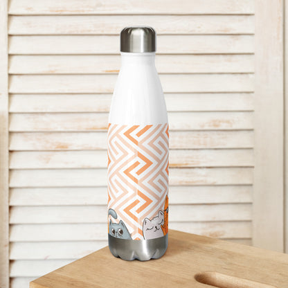 stainless steel water bottle white 17oz right