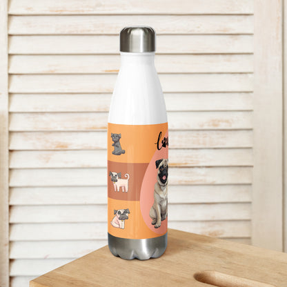 stainless steel water bottle white 17oz back