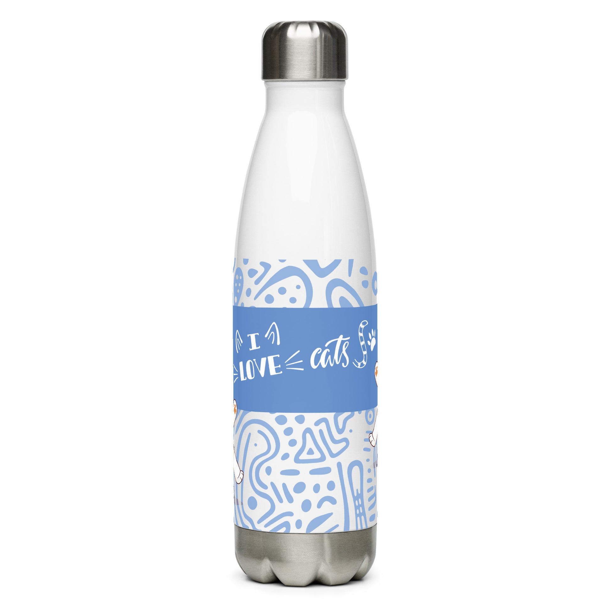 stainless steel water bottle white 17oz back