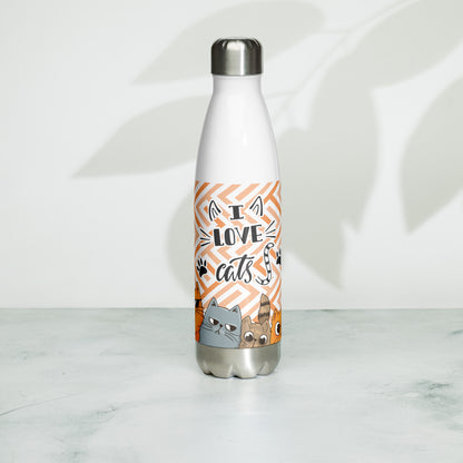 I love Cats Stainless Steel Bottle