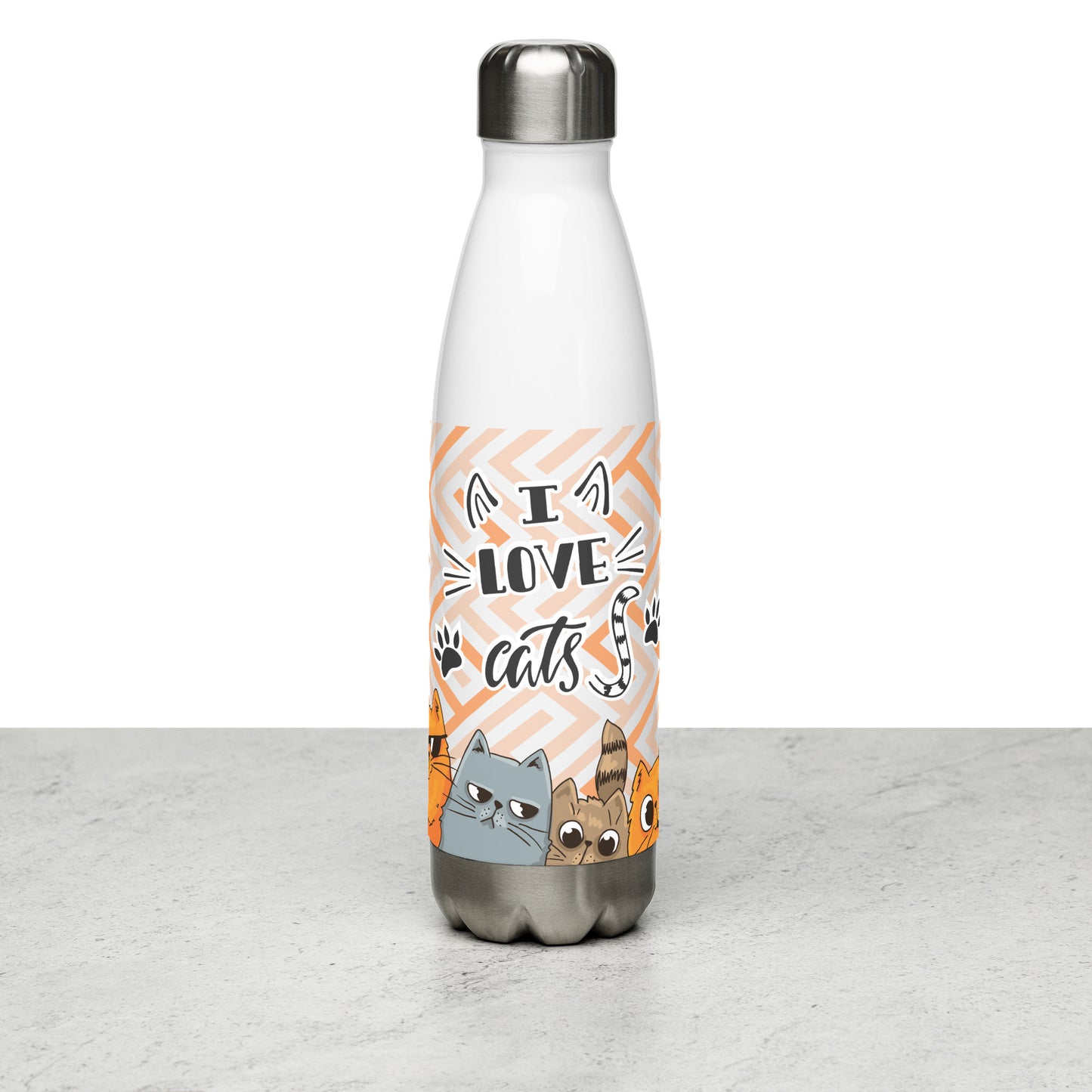 I love Cats Stainless Steel Bottle