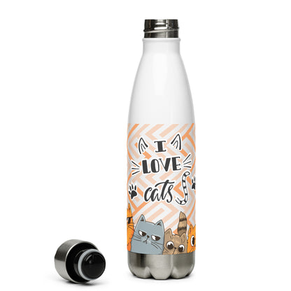 I love Cats Stainless Steel Bottle