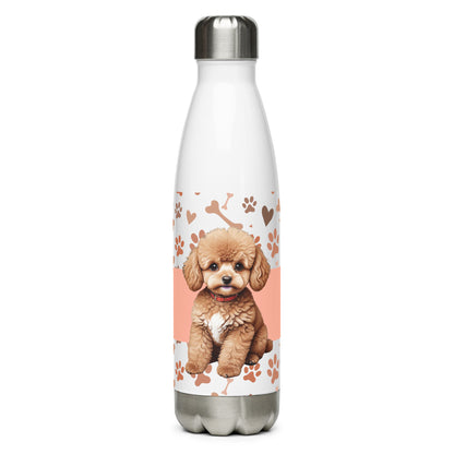 stainless steel water bottle white 17oz back