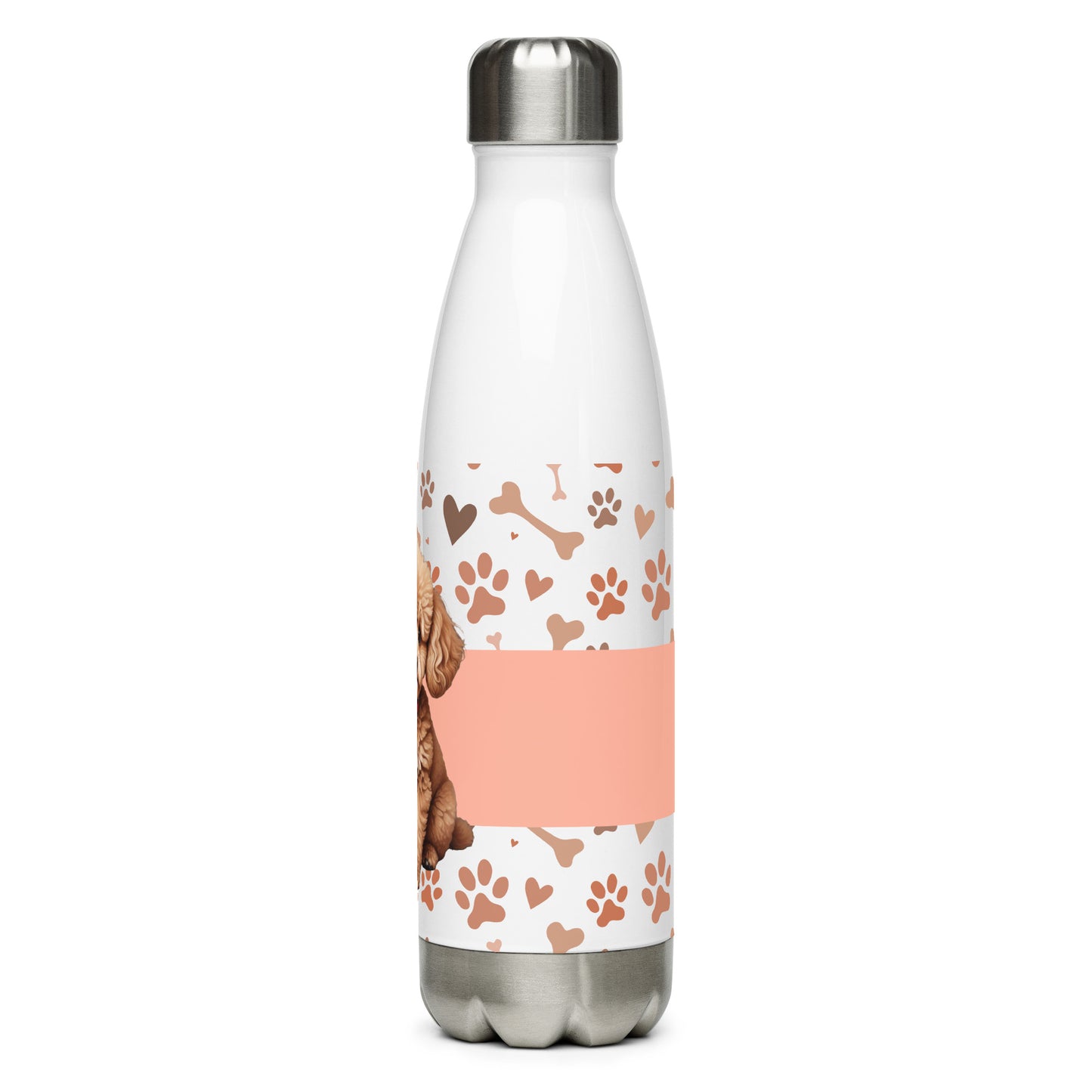 stainless steel water bottle white 17oz back