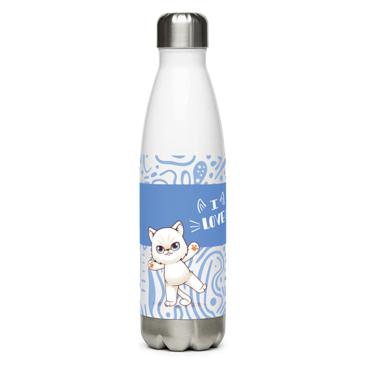 stainless steel water bottle white 17oz back