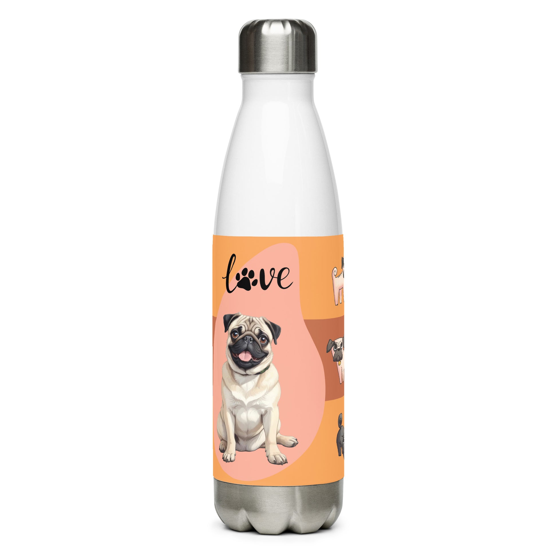 stainless steel water bottle white 17oz back