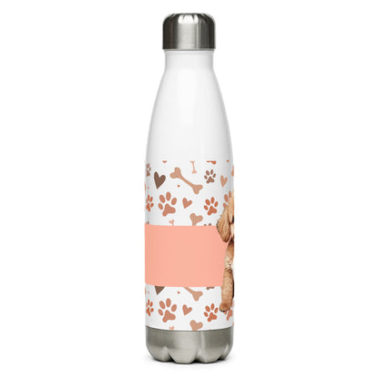 stainless steel water bottle white 17oz back