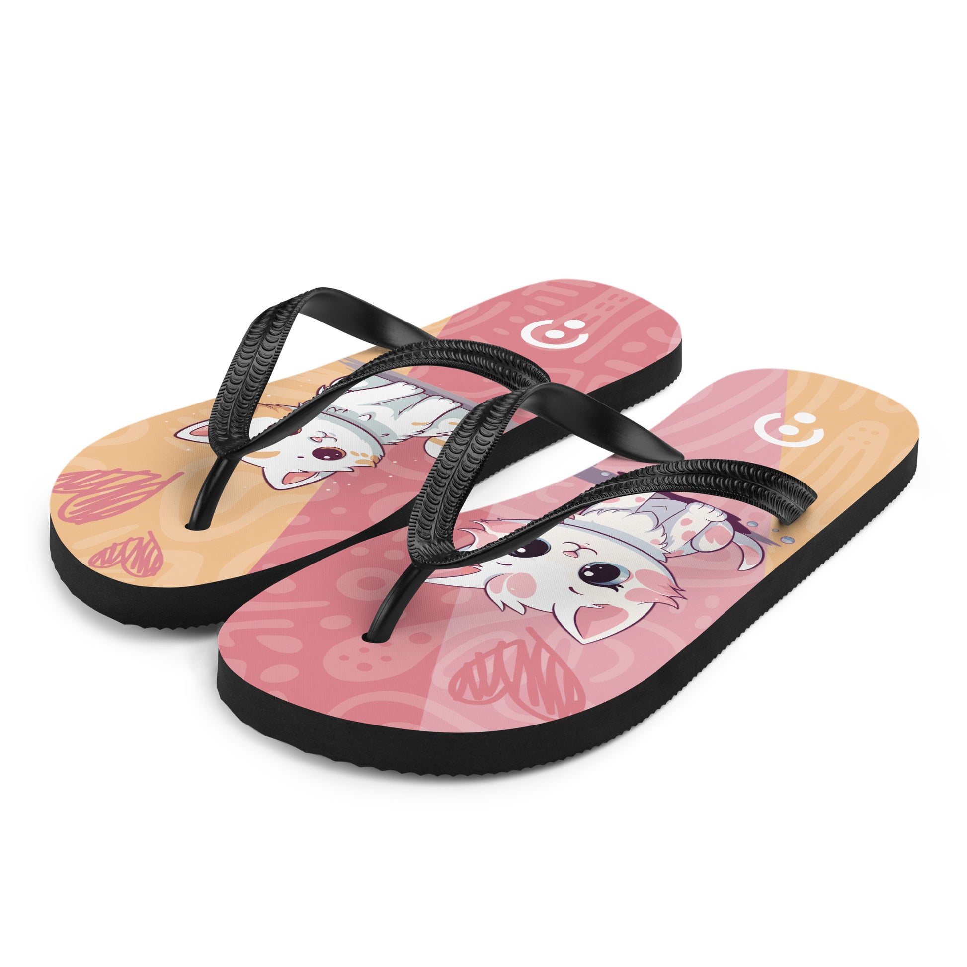 sublimation flip flops white left