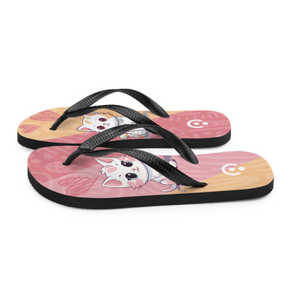 sublimation flip flops white left