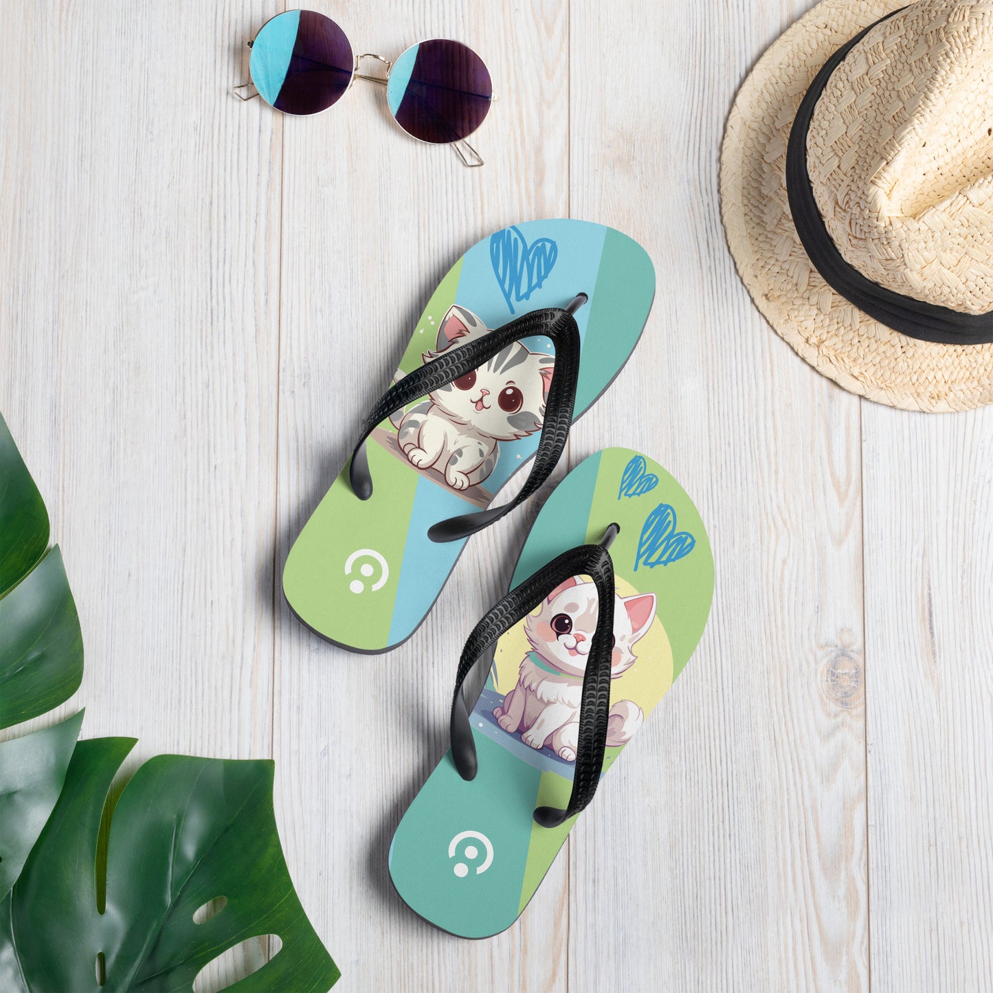 sublimation flip flops white left