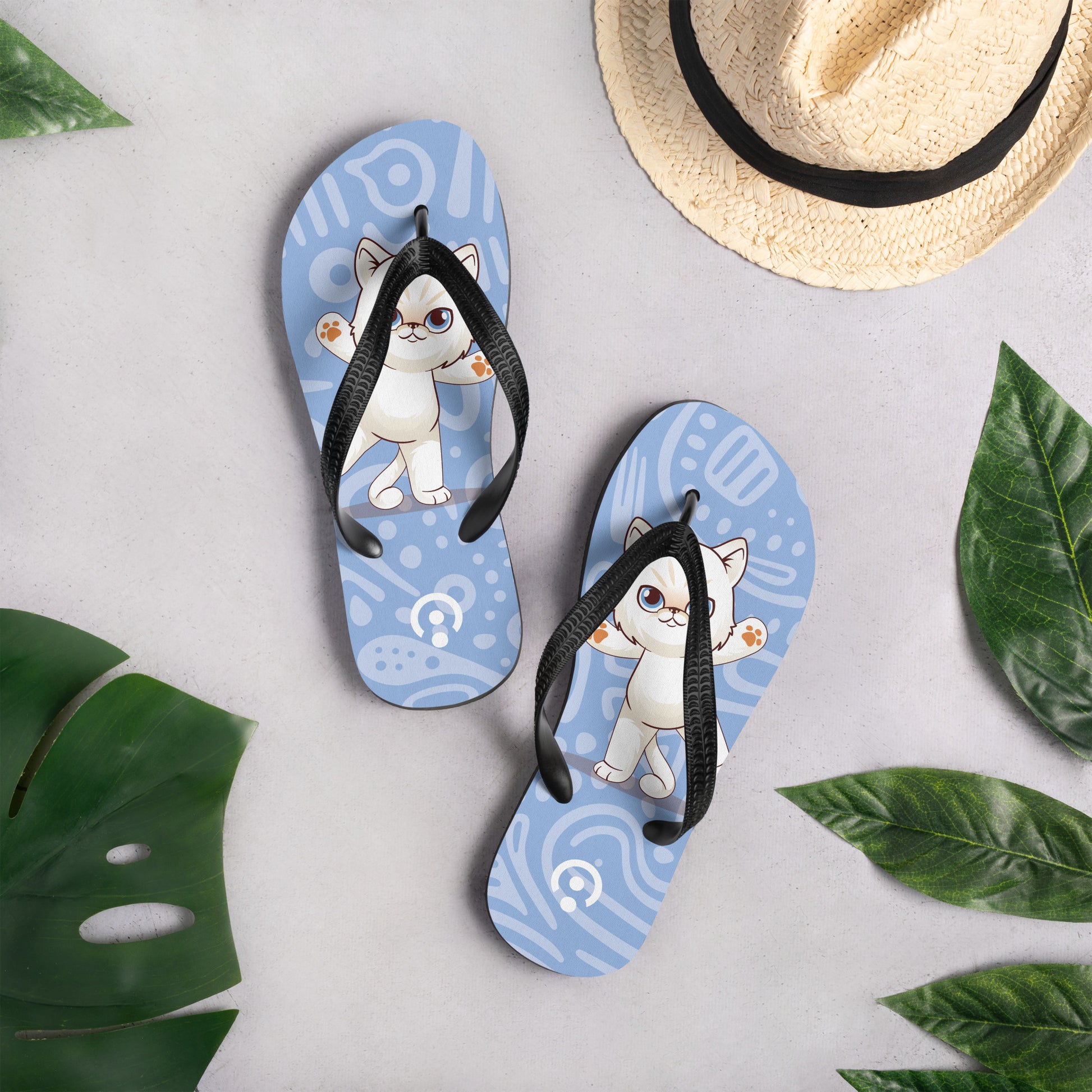 sublimation flip flops white top