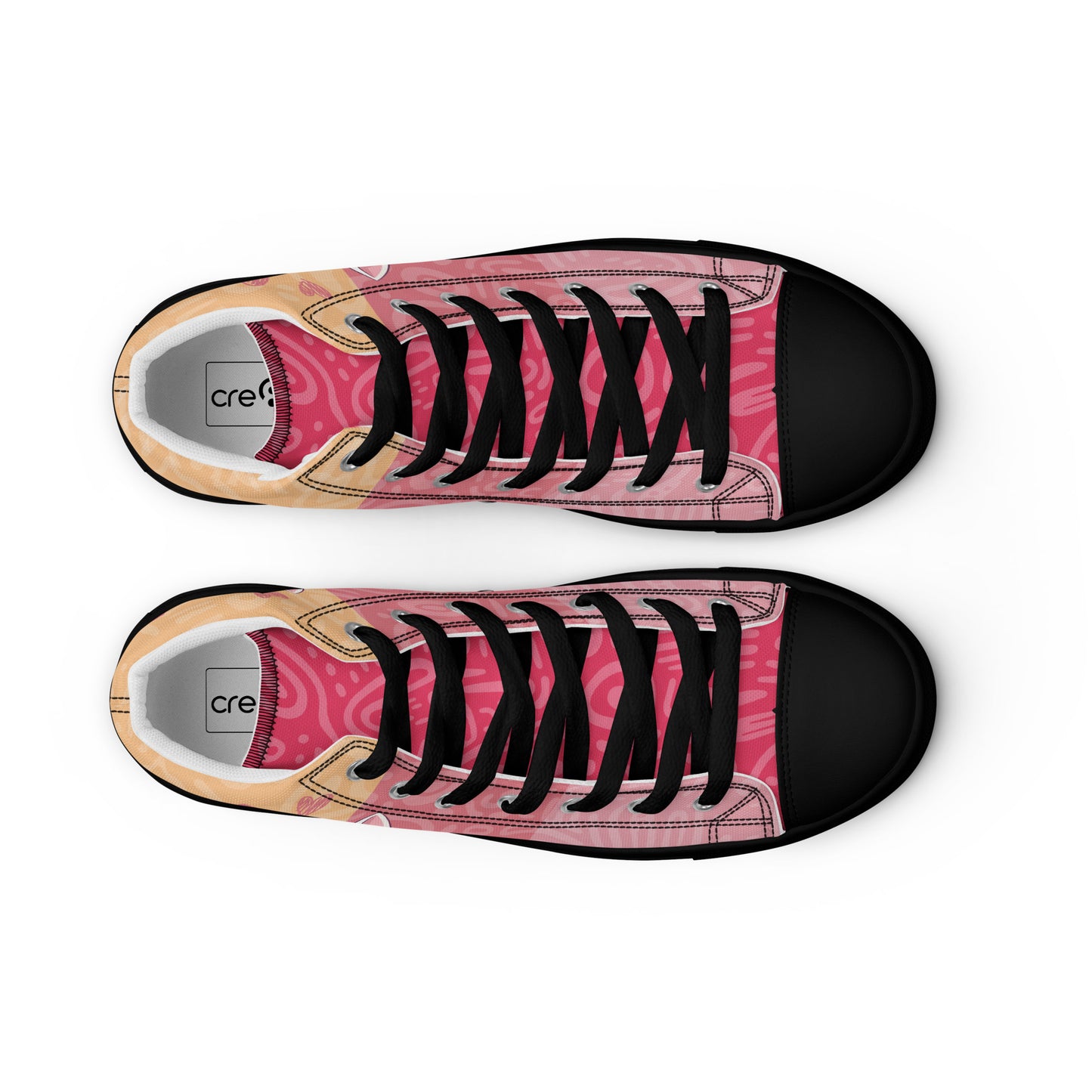 Cute Cats Pink Orange Women's High Top Custom Sneakers