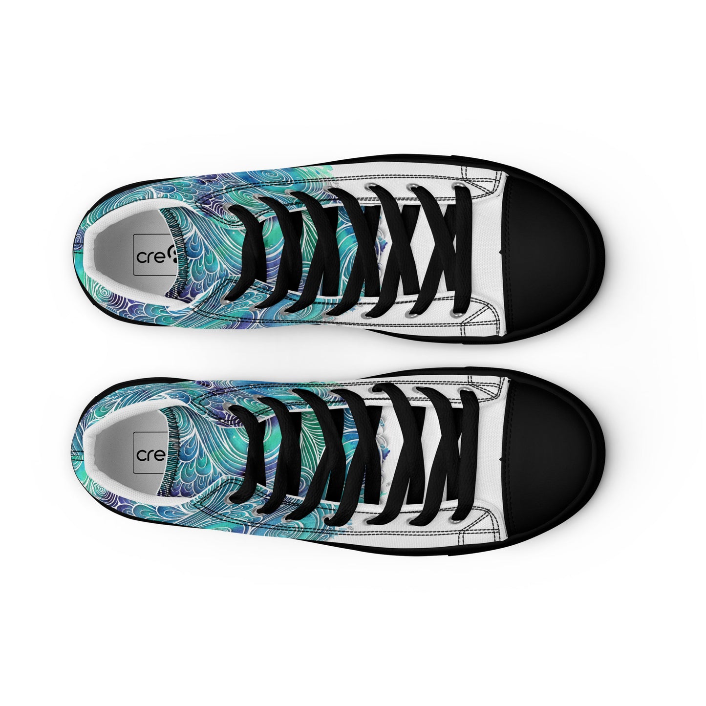 Blue Splash Women's High Top Custom Sneakers