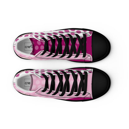 Cute Pig polka-dot Women's High Top Custom Sneakers