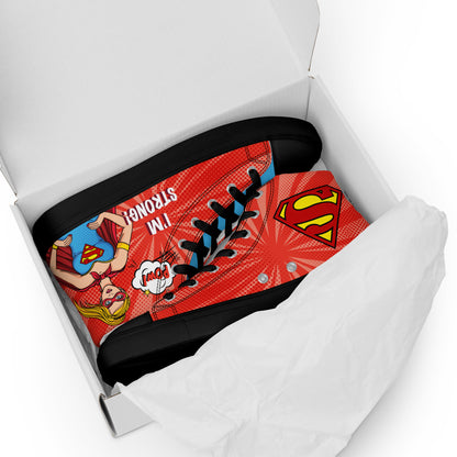 Supergirl Pop-Art Women's High Top Custom Sneakers