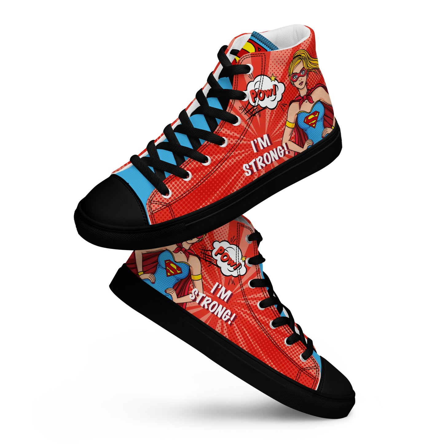 Supergirl Pop-Art Women's High Top Custom Sneakers