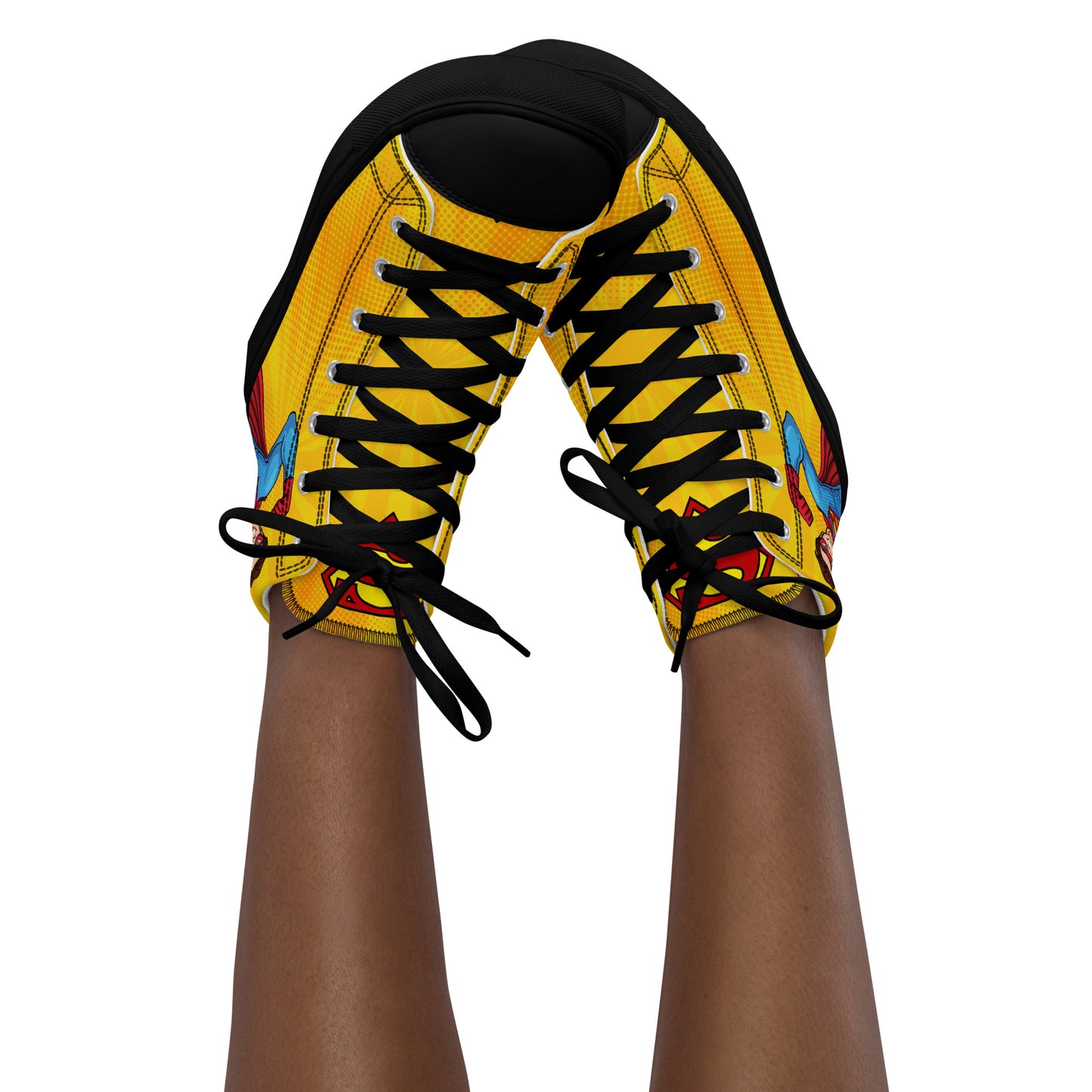 Superman Yellow Women's High Top Custom Sneakers