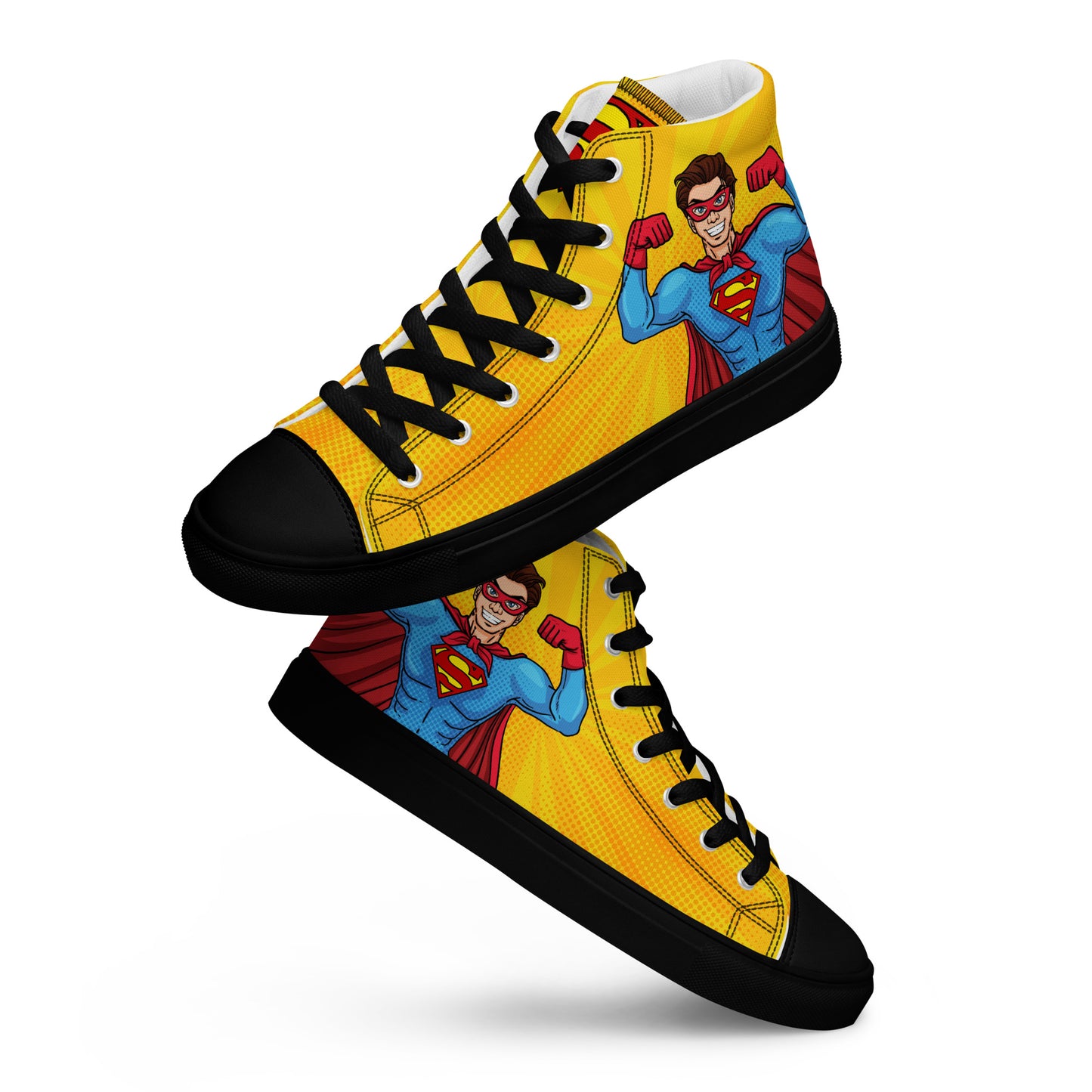 Superman Yellow Women's High Top Custom Sneakers