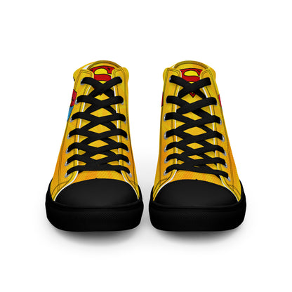 Superman Yellow Women's High Top Custom Sneakers