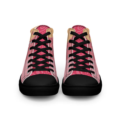 Cute Cats Pink Orange Women's High Top Custom Sneakers