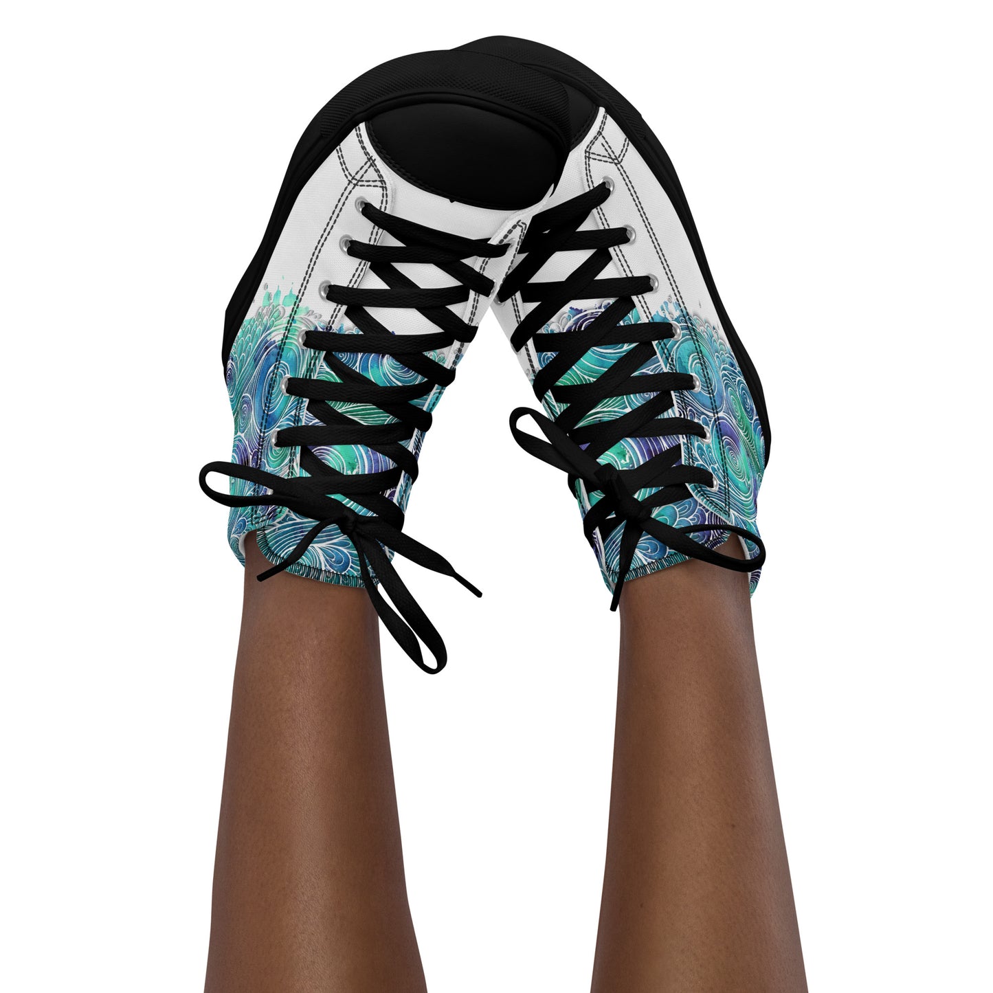 Blue Splash Women's High Top Custom Sneakers