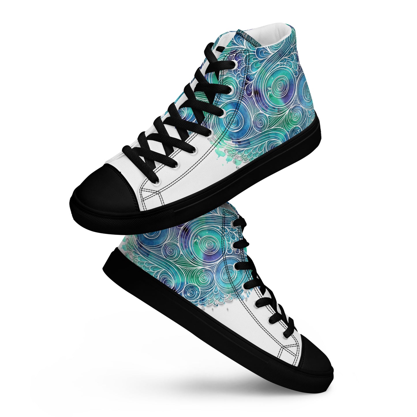 Blue Splash Women's High Top Custom Sneakers