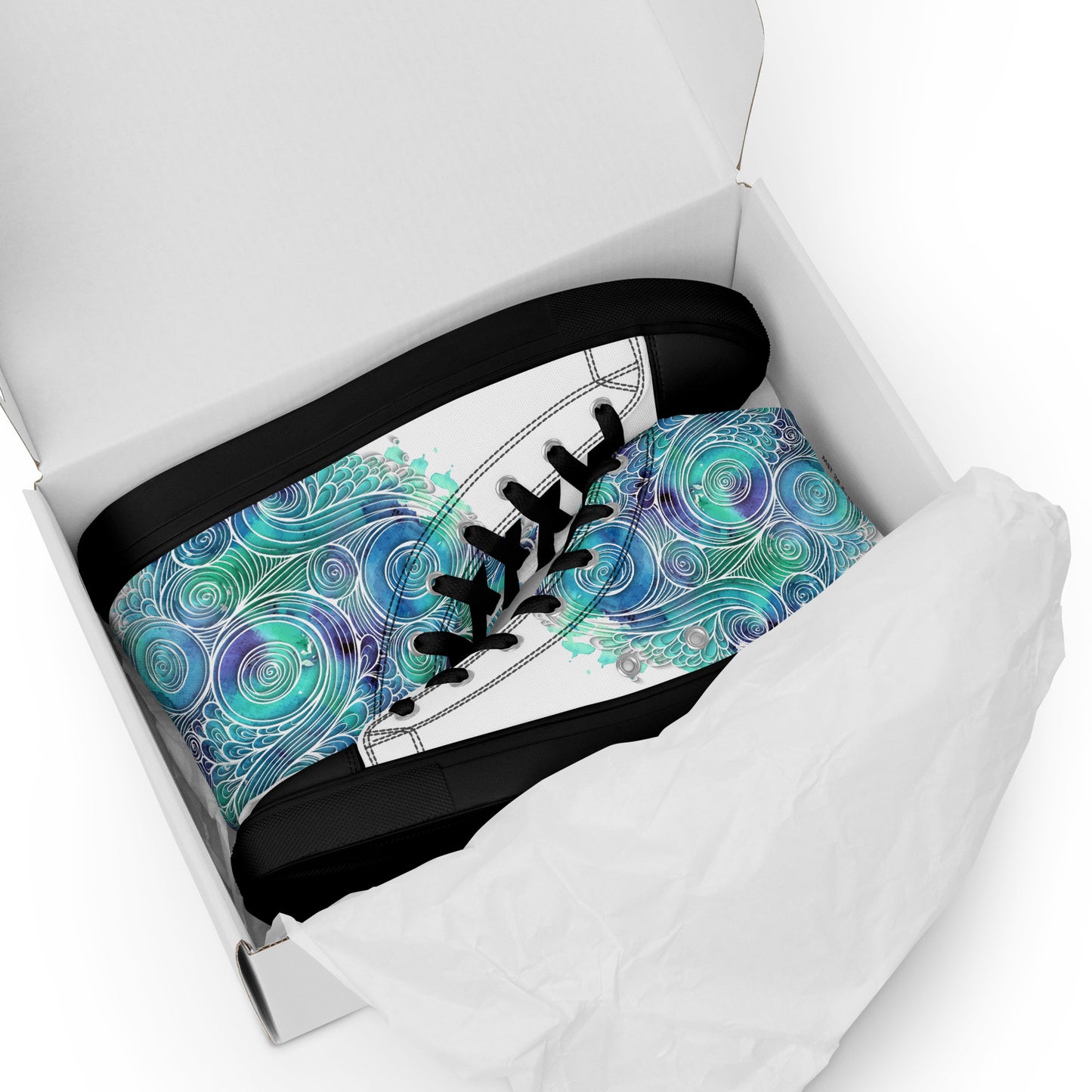 Blue Splash Women's High Top Custom Sneakers