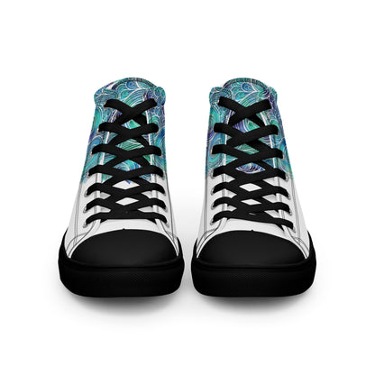 Blue Splash Women's High Top Custom Sneakers