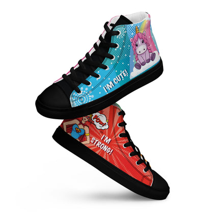 Colourful Cartoons Women's High Top Custom Sneakers