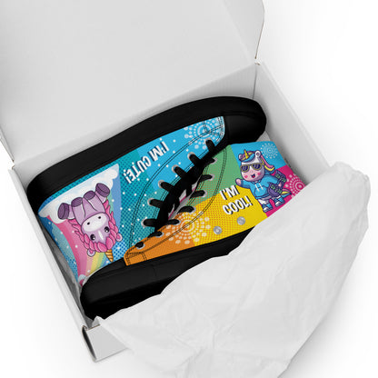 Colourful Cartoons Women's High Top Custom Sneakers