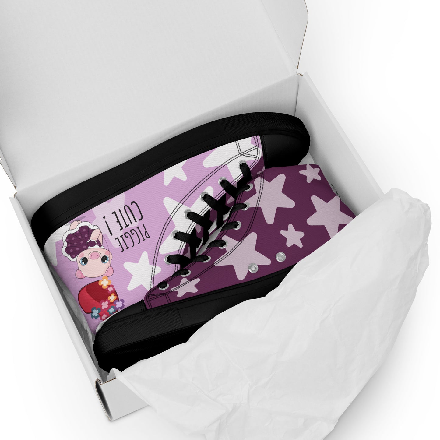 Cutie Pig Women's High Top Custom Sneakers