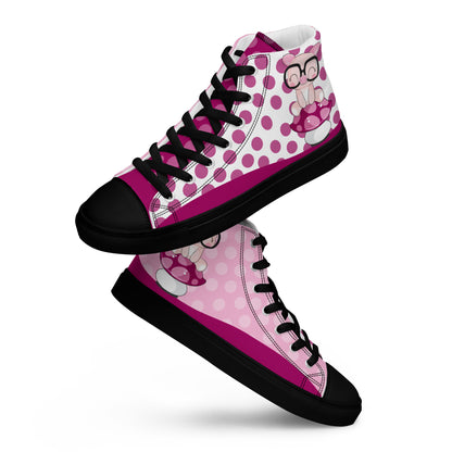 Cute Pig polka-dot Women's High Top Custom Sneakers