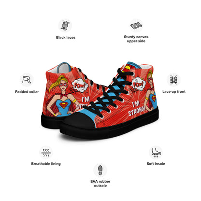 Supergirl Pop-Art Women's High Top Custom Sneakers