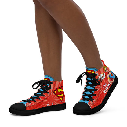 Supergirl Pop-Art Women's High Top Custom Sneakers