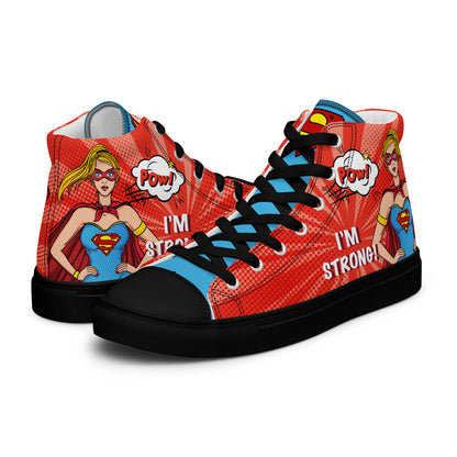 Supergirl Pop-Art Women's High Top Custom Sneakers