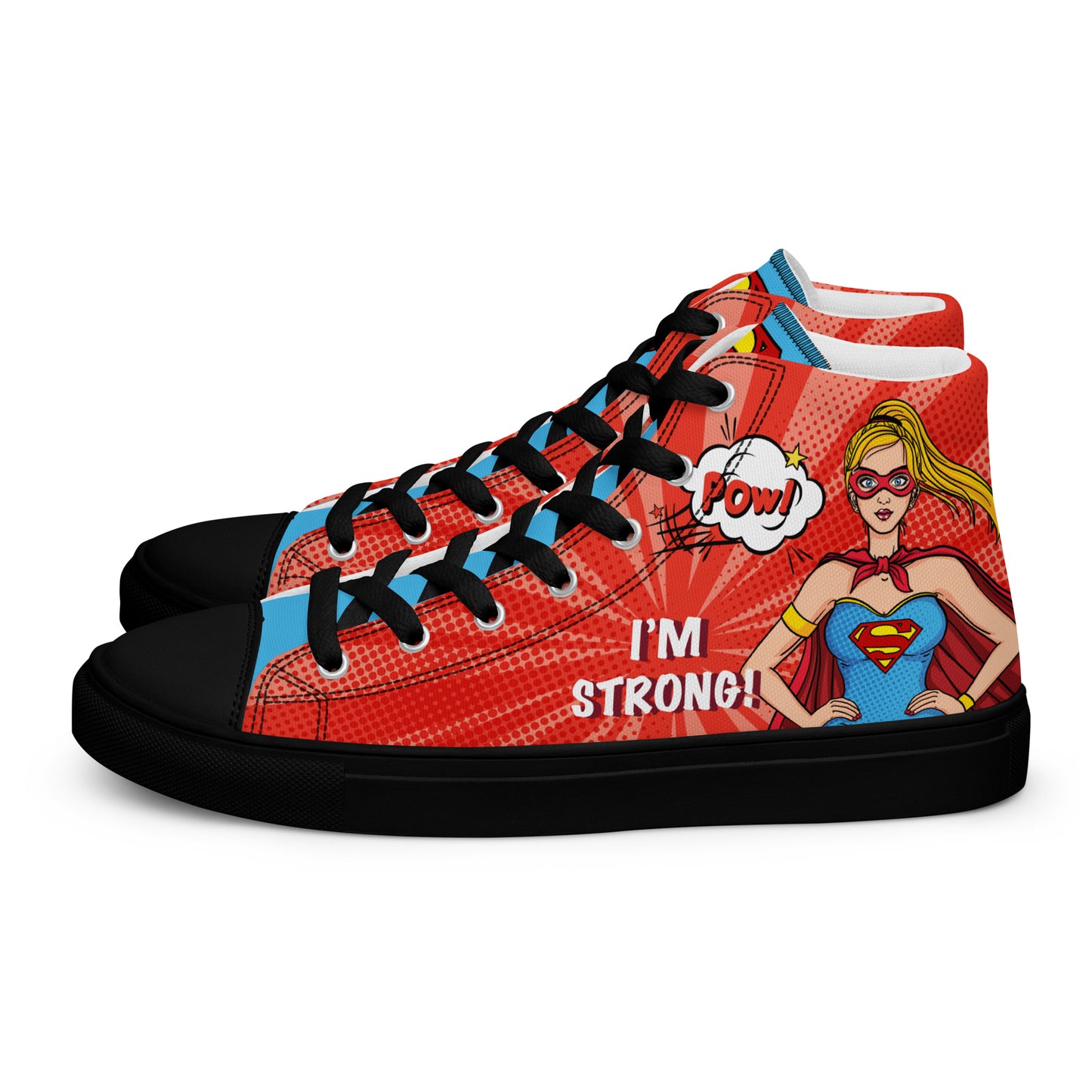 Supergirl Pop-Art Women's High Top Custom Sneakers